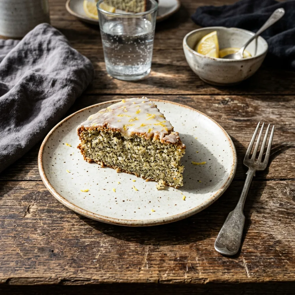 Keto lemon poppy seed cake
