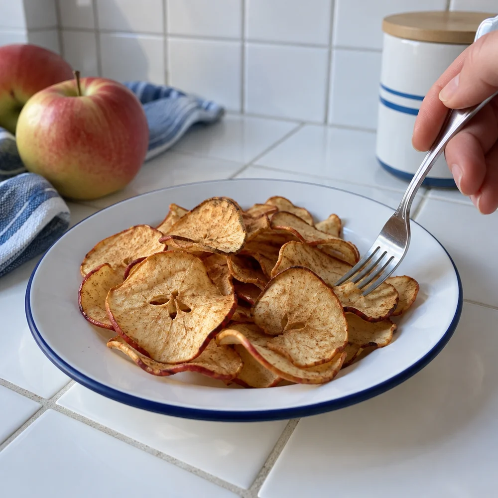 Crispy oven-baked apple chips