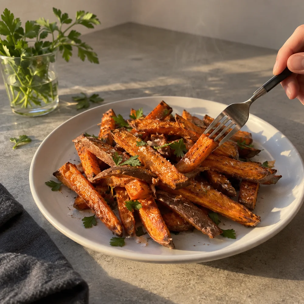 Gluten-free oven-baked sweet potato fries