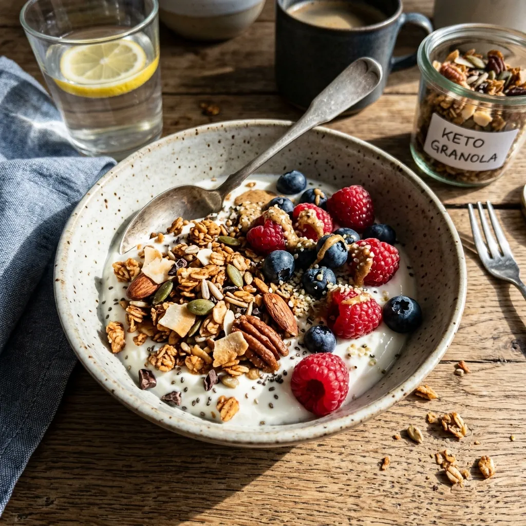 Crunchy granola with yoghurt