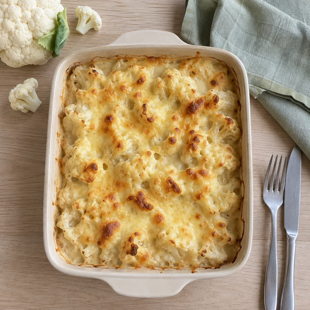 Low-carb cauliflower bake with Gouda