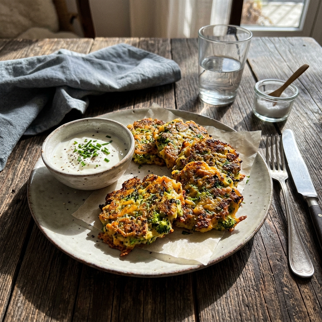 Low-carb broccoli and cheese patties