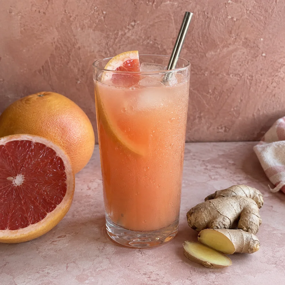 Low-carb grapefruit and ginger juice