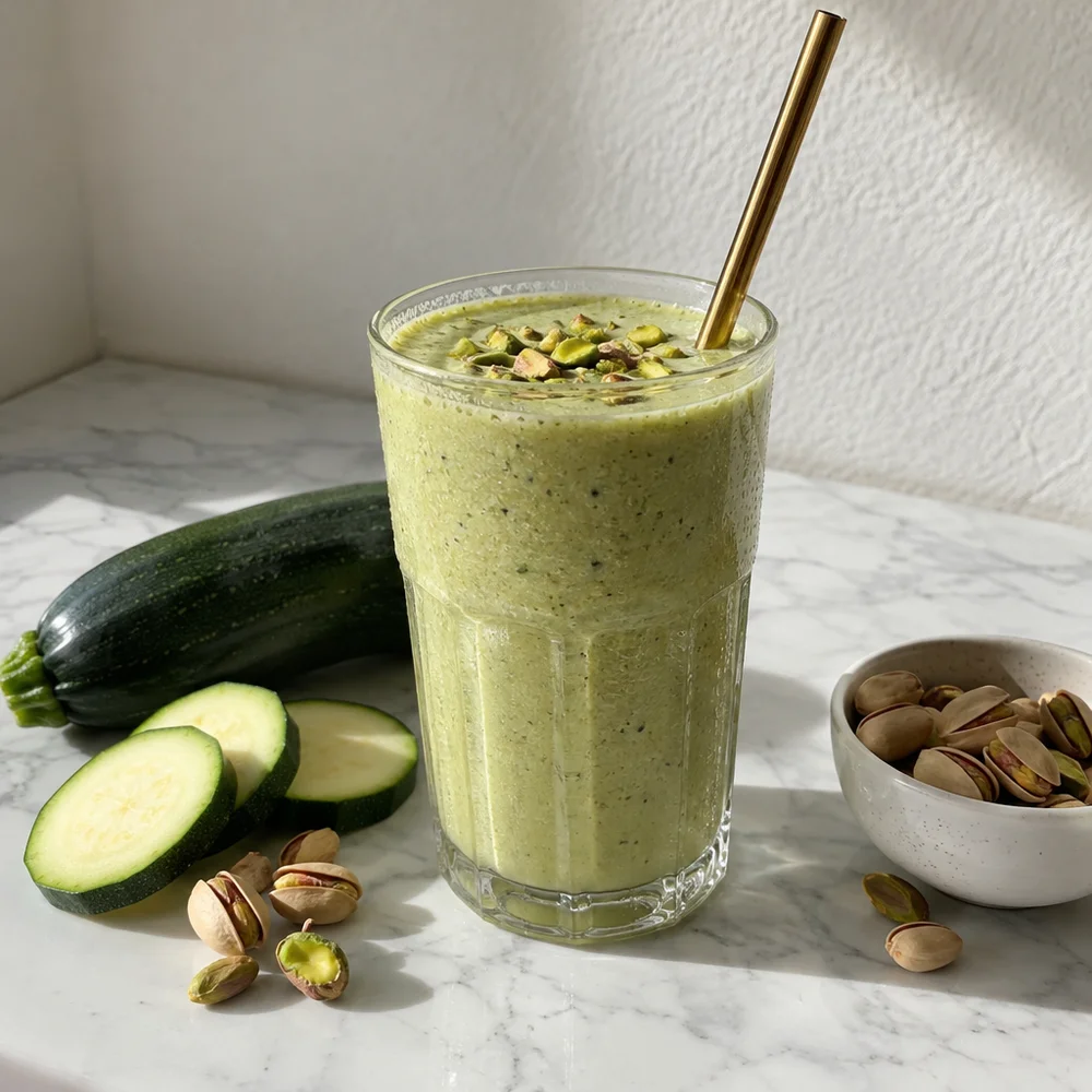 Low-carb pistachio courgette smoothie