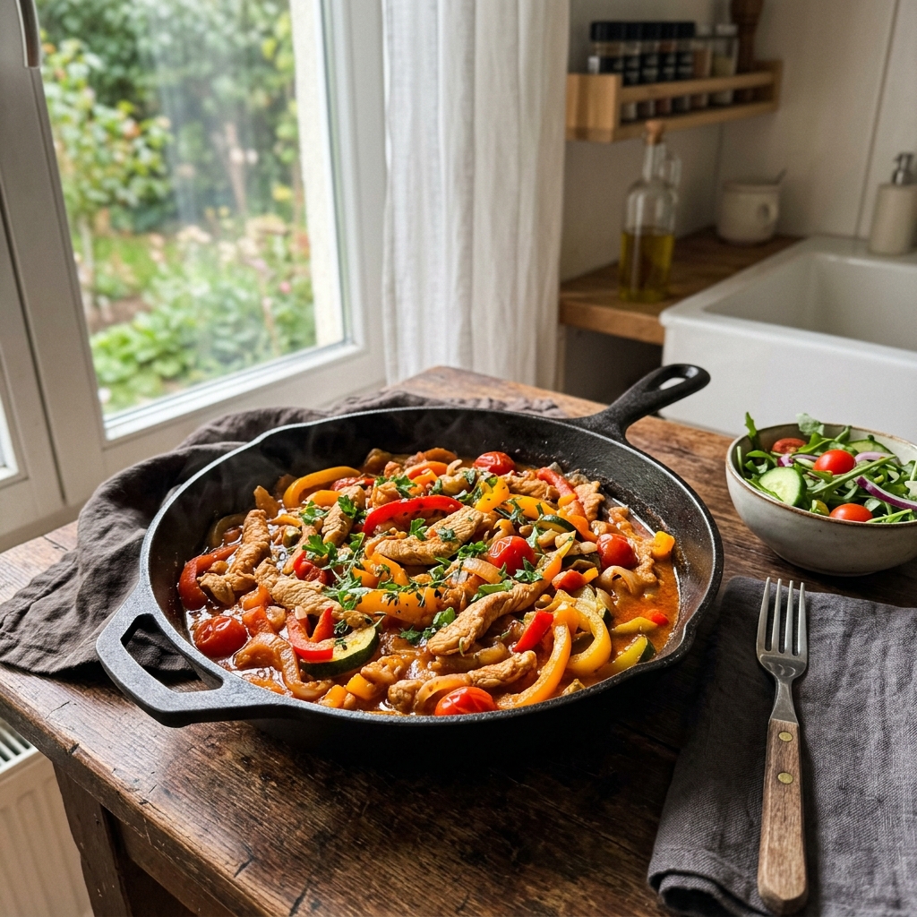 Low-carb turkey and pepper pan