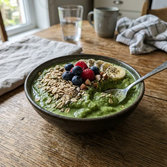 Vegan matcha smoothie bowl