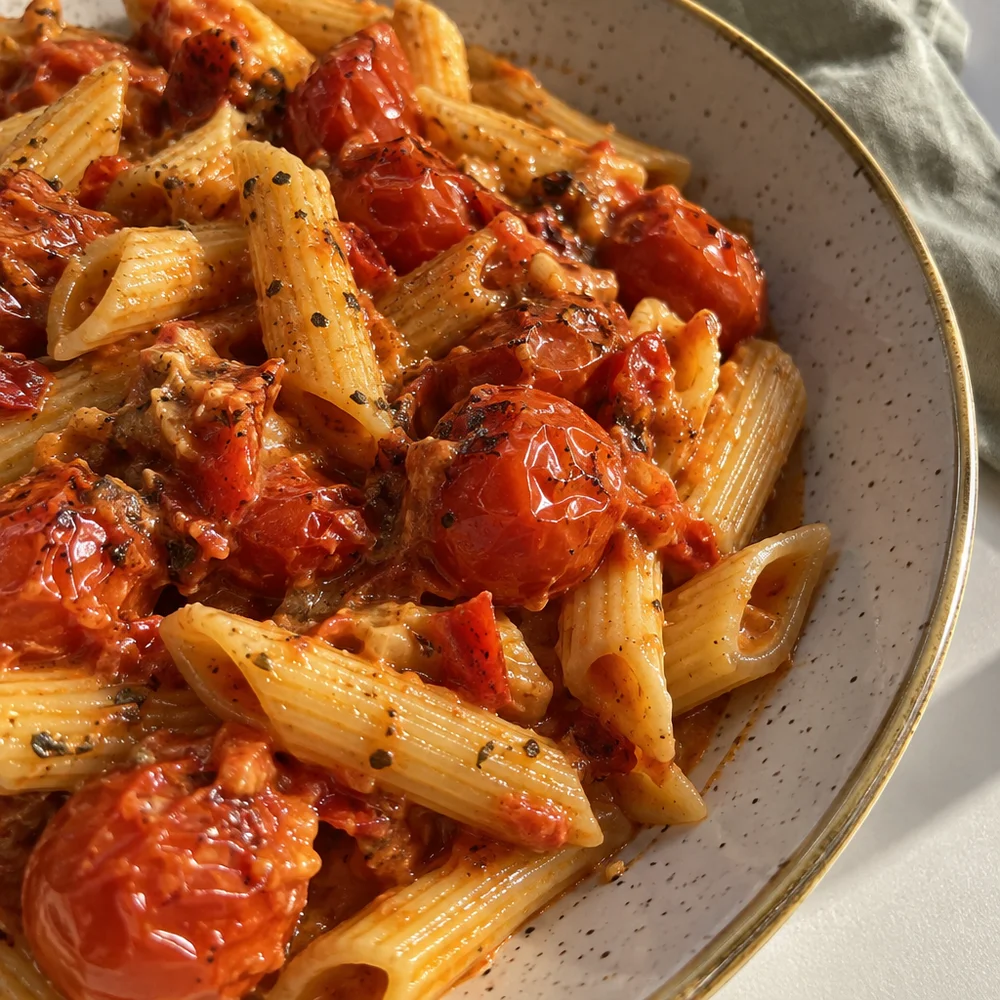 Mediterranean baked tomato pasta