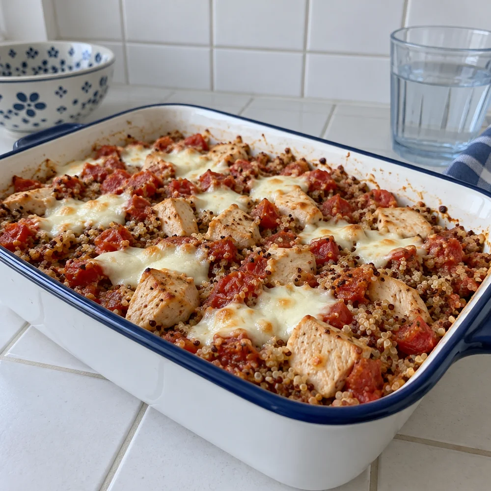 Mediterranean chicken and quinoa bake