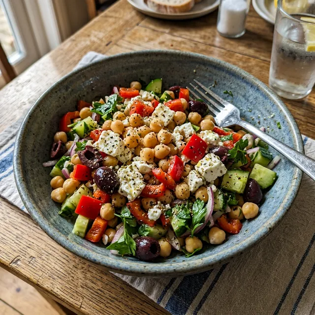 Chickpea salad with feta