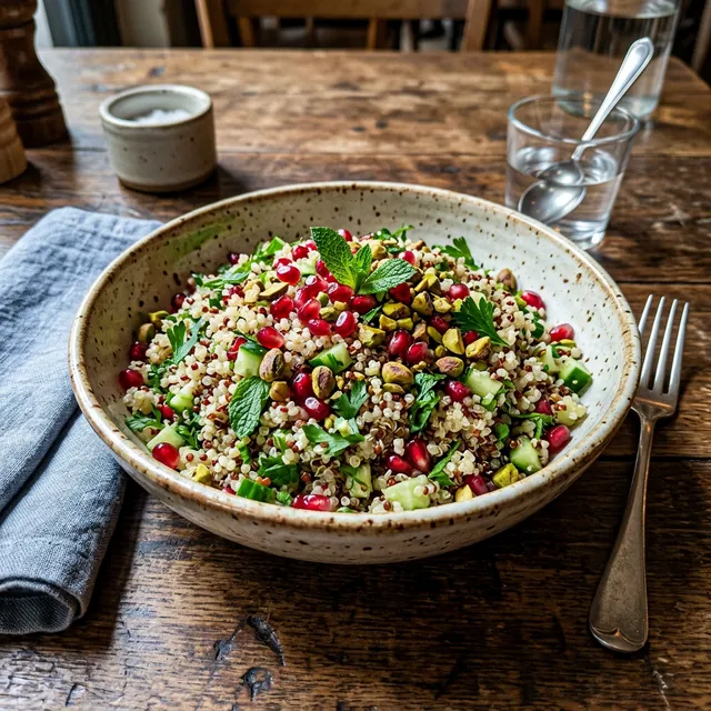 Mediterranean quinoa salad with feta and olives