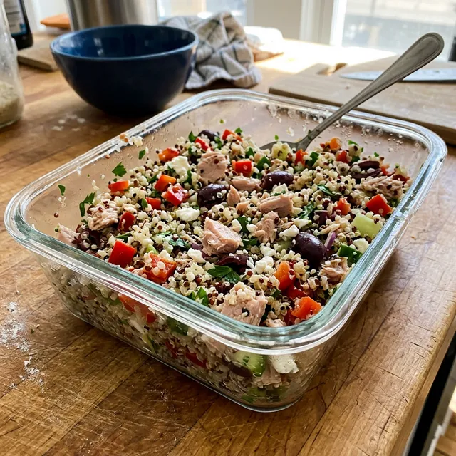 High-protein quinoa and tuna salad