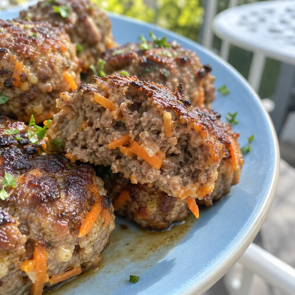 Mini meatballs with beef mince and carrot for the lunchbox