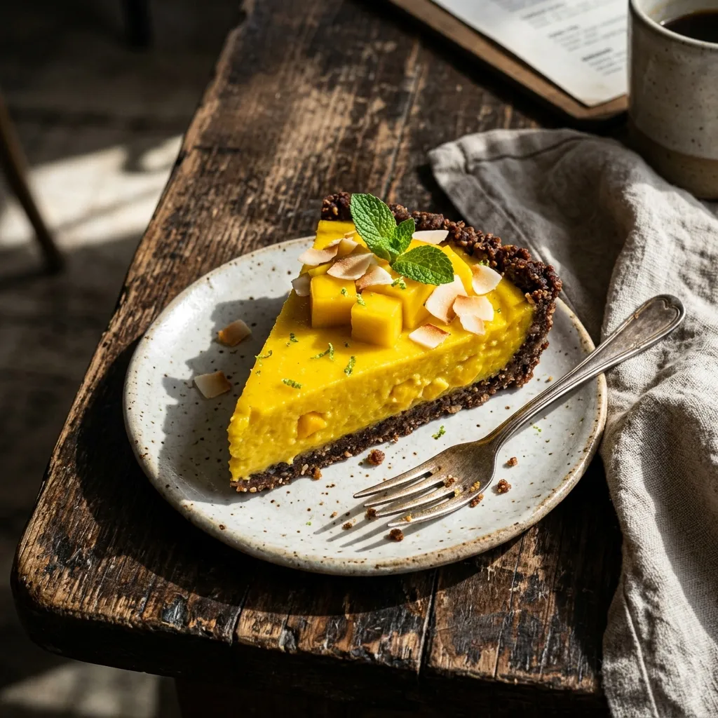 No-bake mango and coconut tart