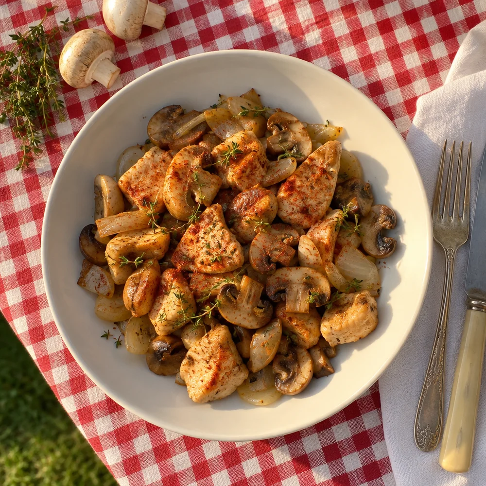 Paleo chicken and mushroom pan-fry