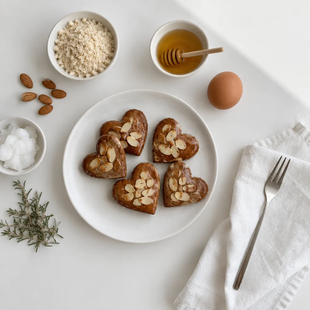 Paleo Lebkuchen hearts (German gingerbread) with almonds and honey