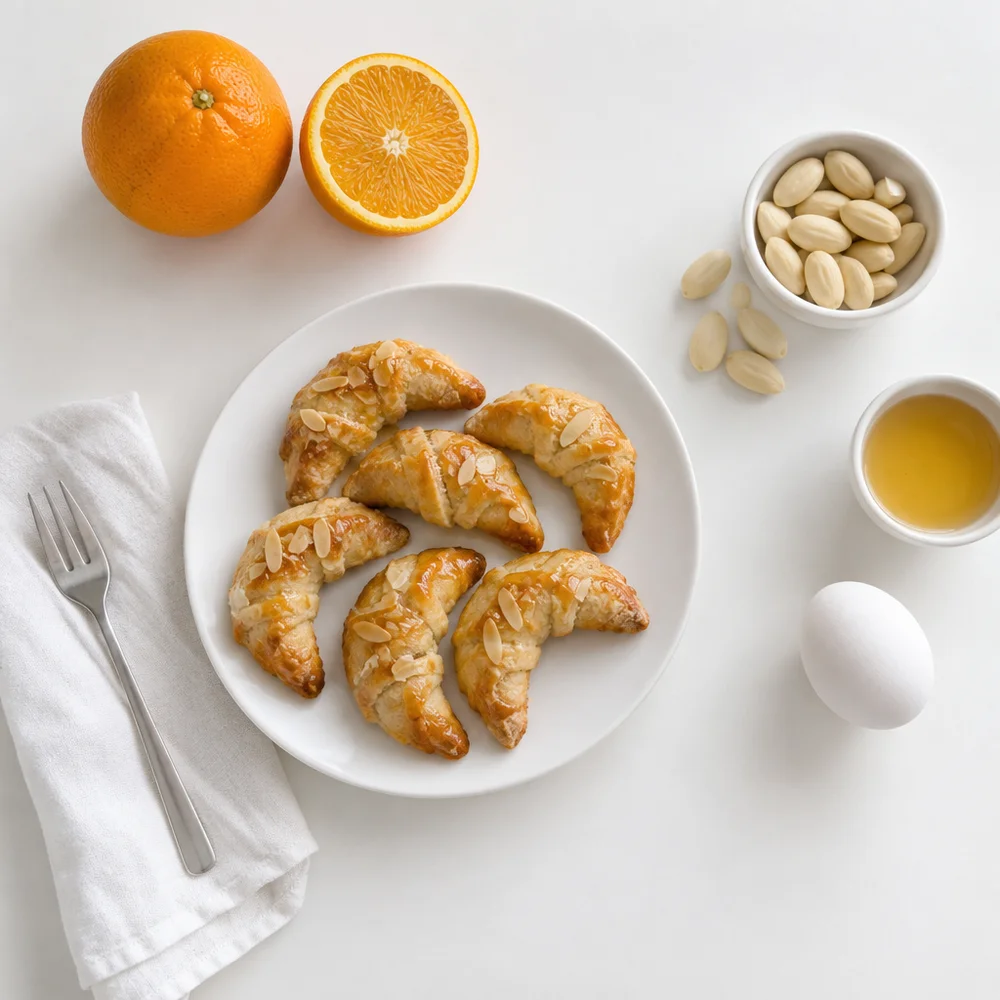 Paleo almond crescents with honey marzipan