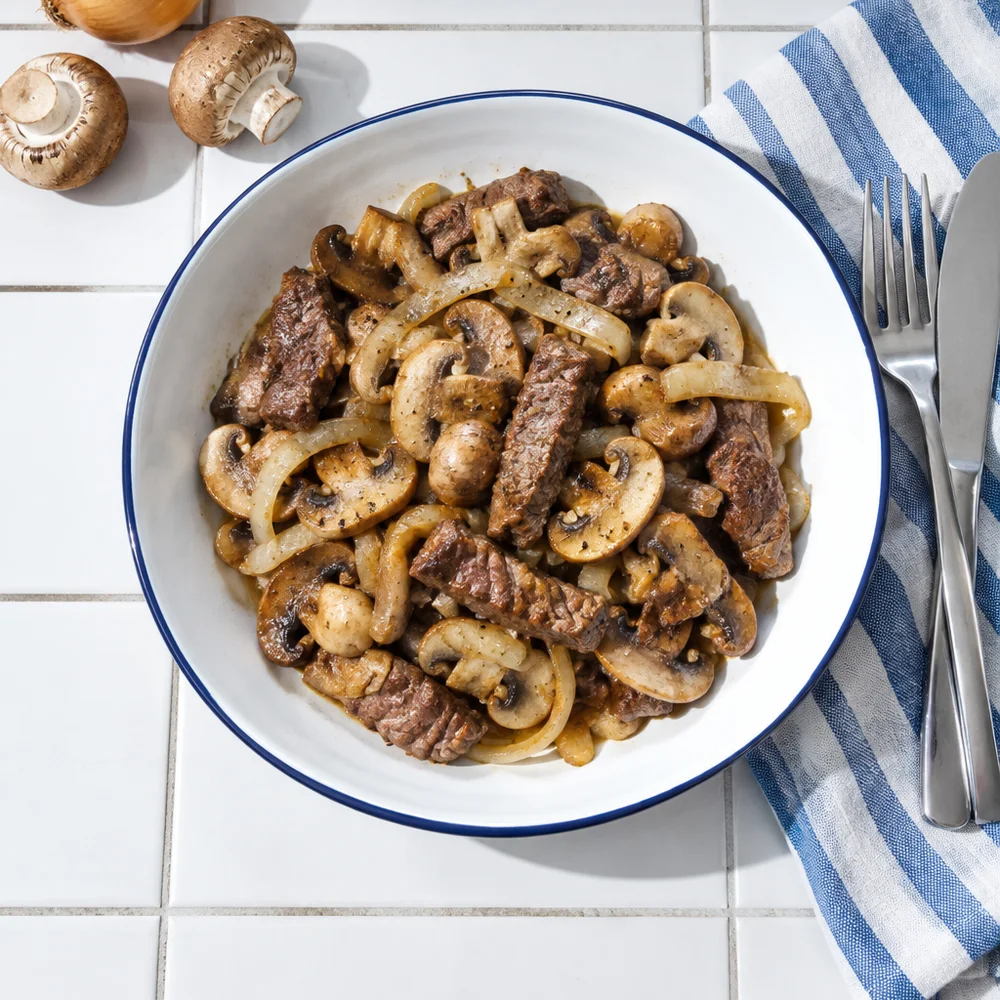 Paleo beef and mushroom pan-fry
