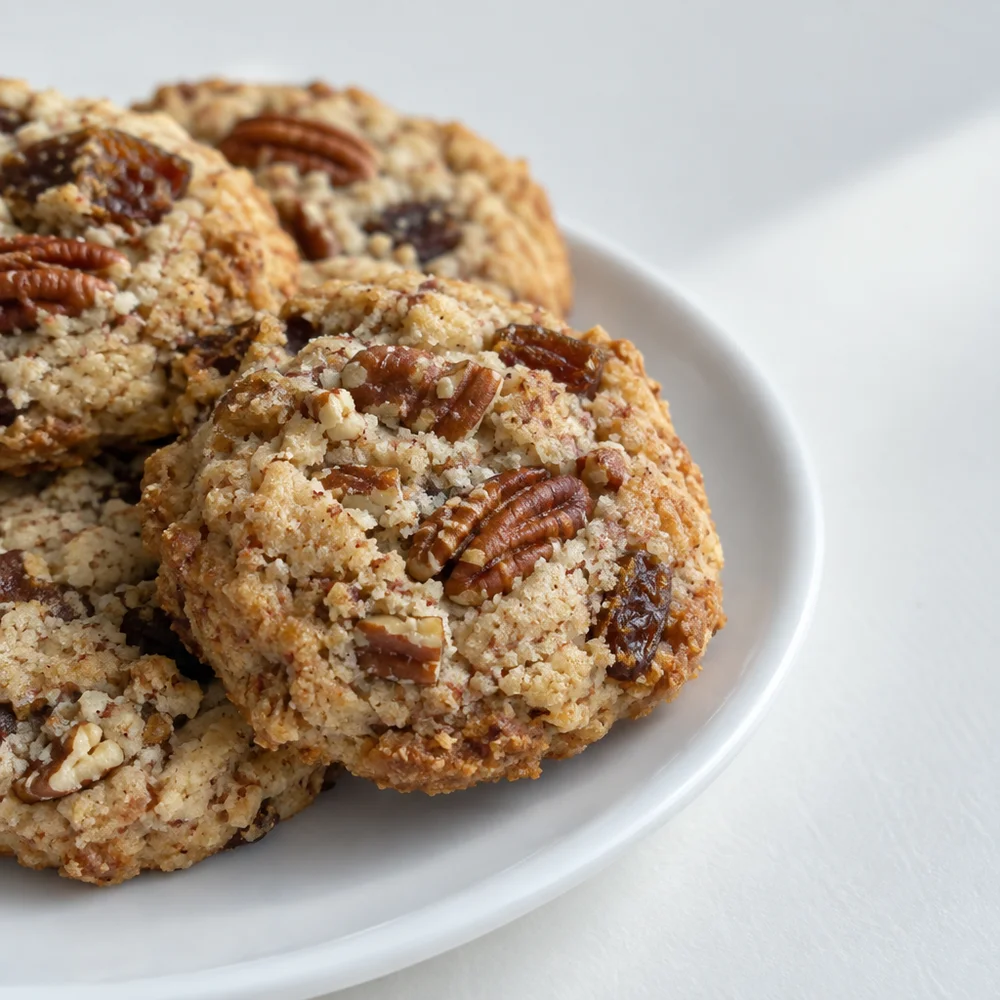 Paleo cinnamon cookies with pecans and dates