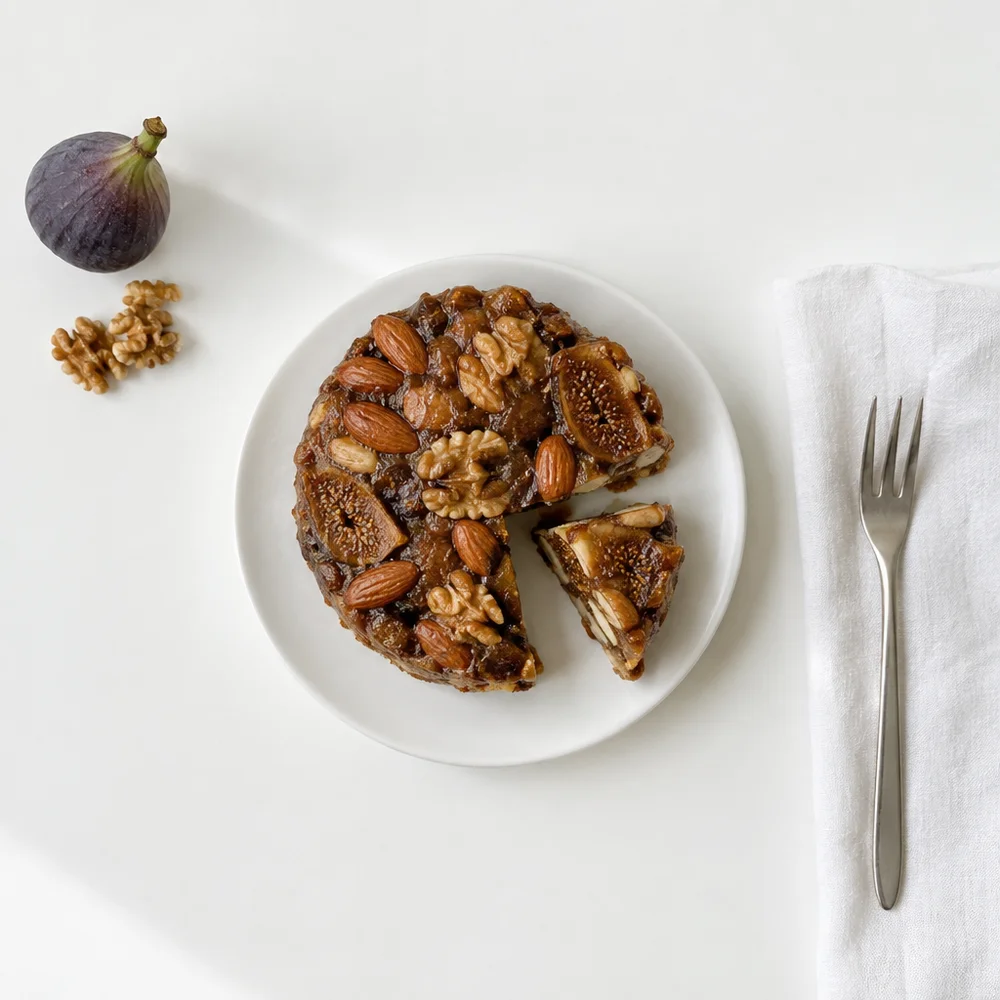 Panforte with almonds, walnuts and figs
