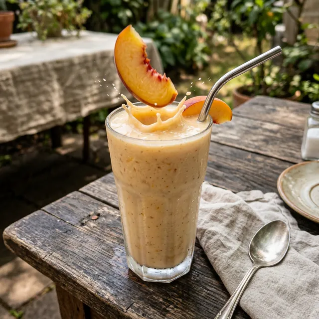 Gluten-free peach and vanilla smoothie