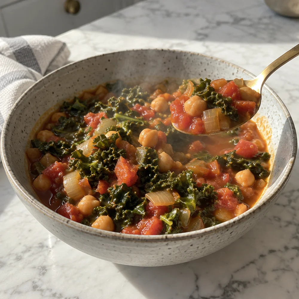 Kale and chickpea stew