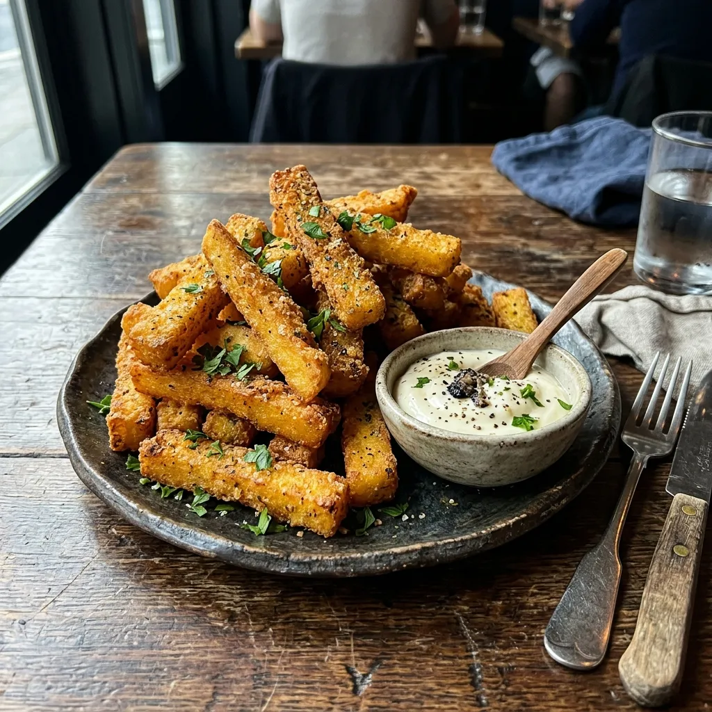 Crispy polenta fries with truffle mayo