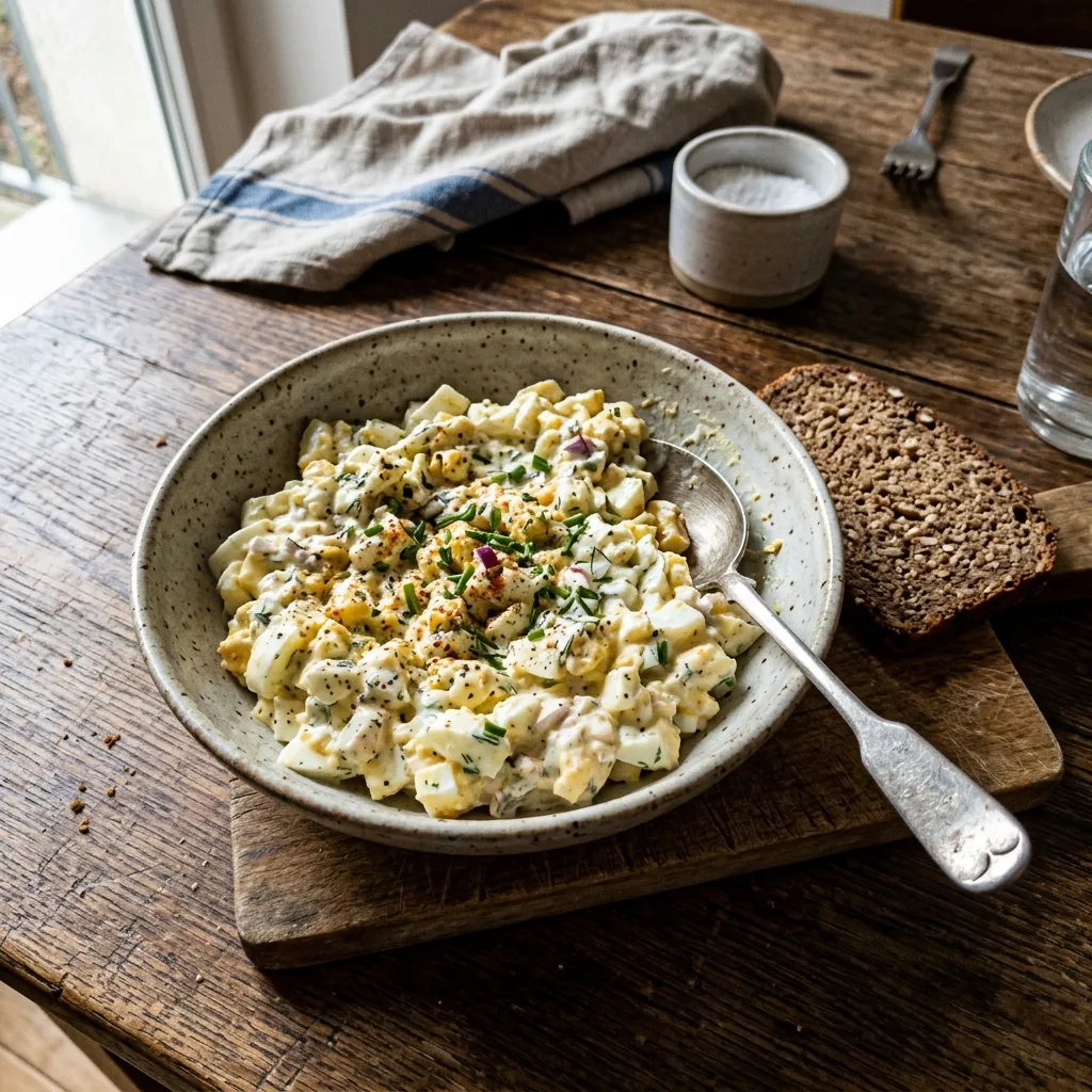 High-protein egg salad with yoghurt