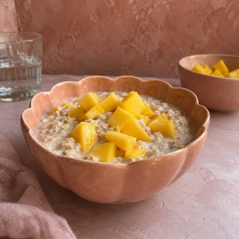 Protein coconut porridge with fresh mango