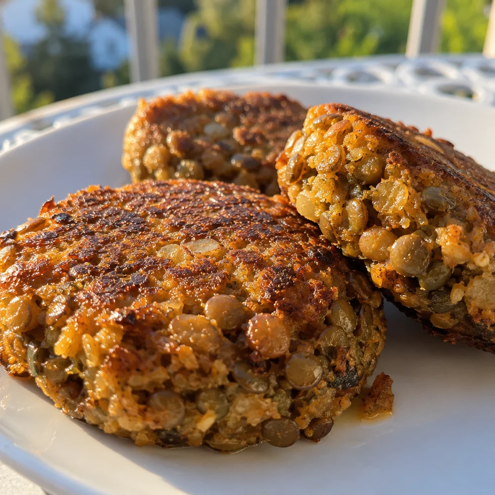 High-protein lentil patties