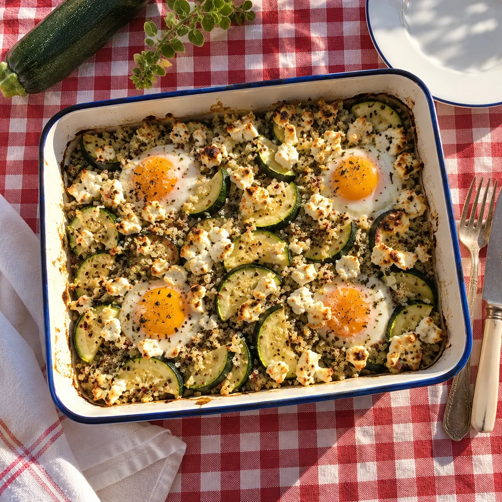 Gluten-free quinoa and vegetable bake