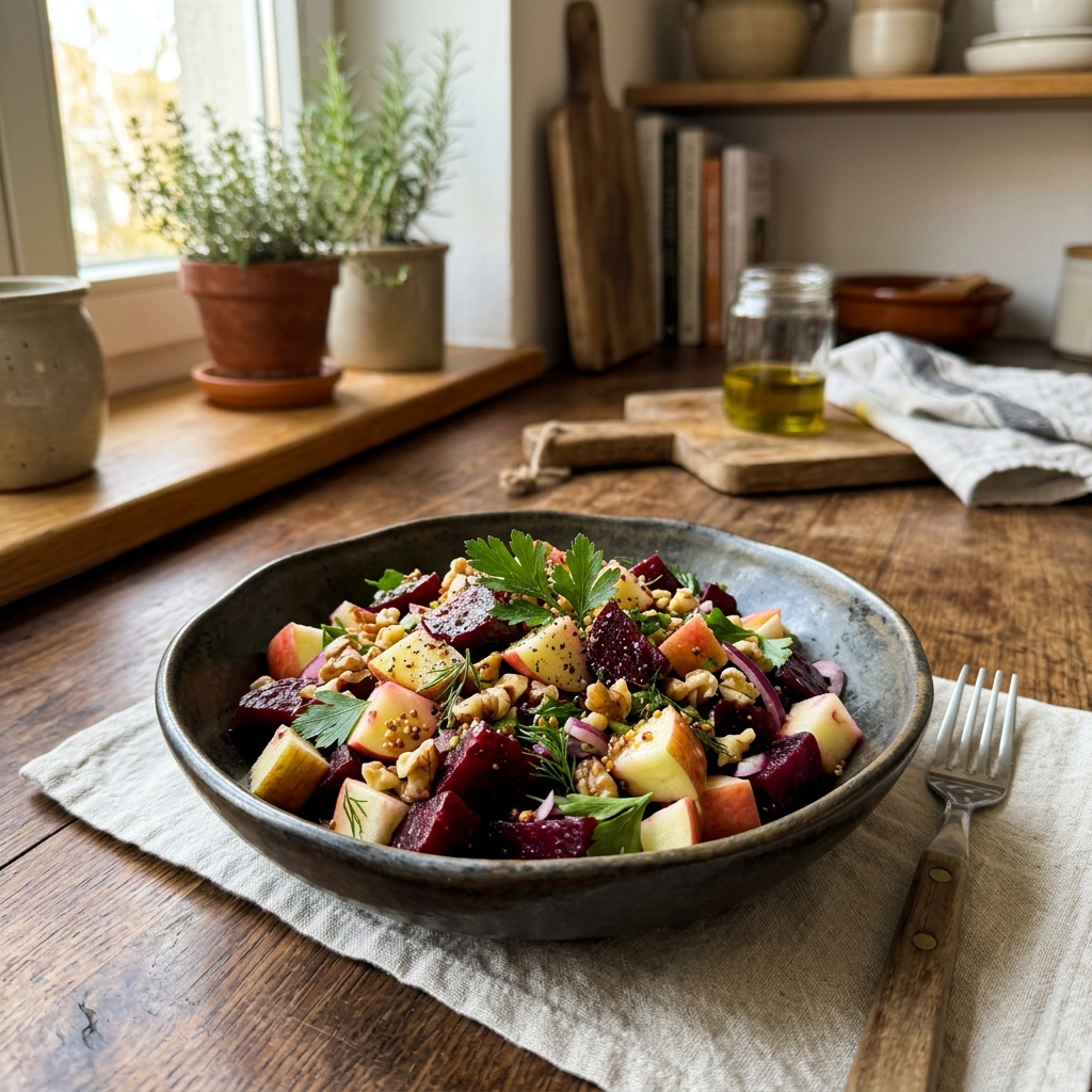 Refreshing beetroot and apple salad