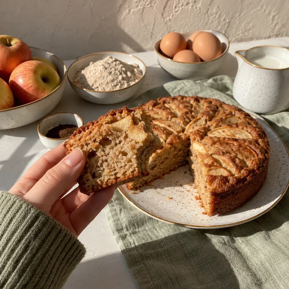 Moist wholemeal apple cake