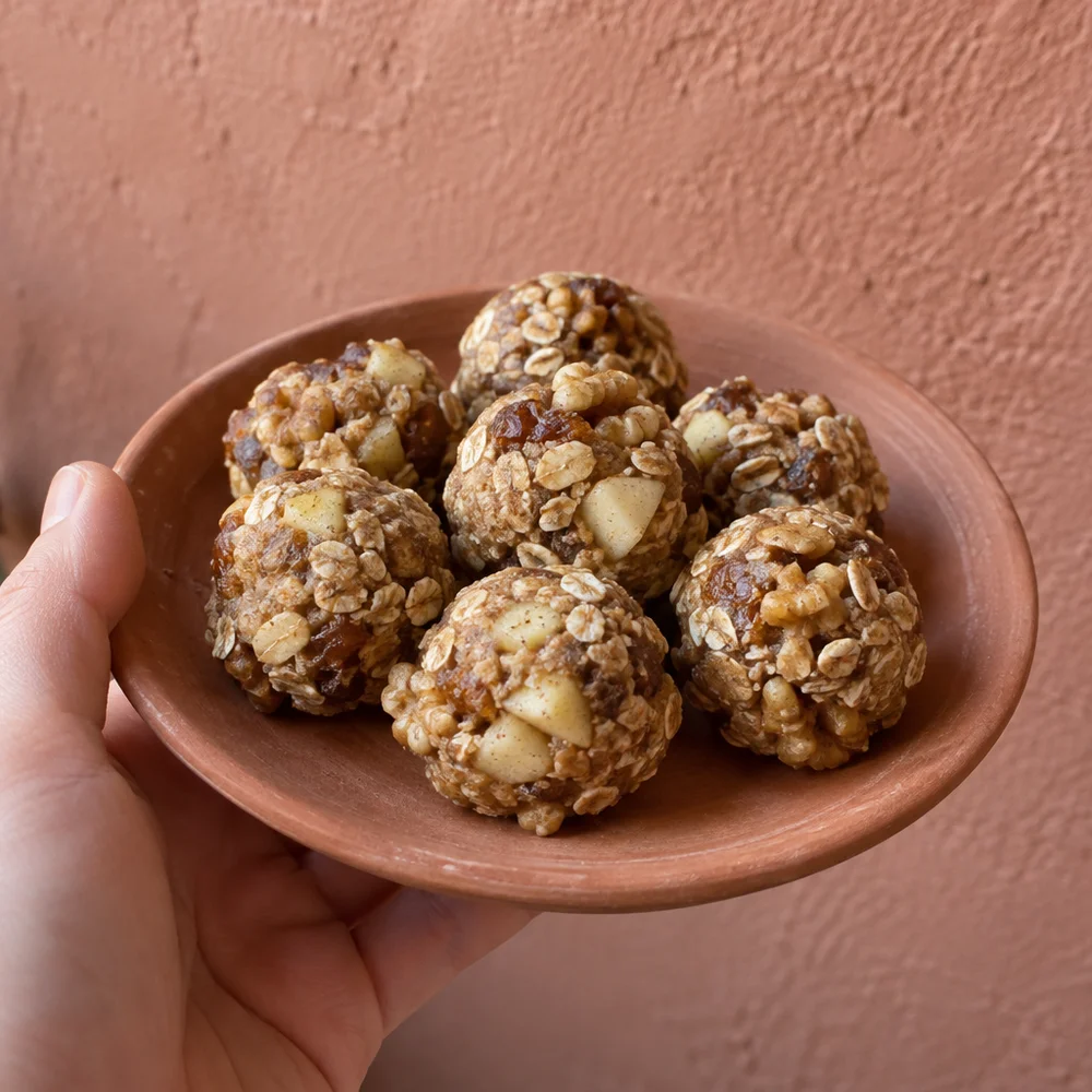 Quick apple and cinnamon energy balls