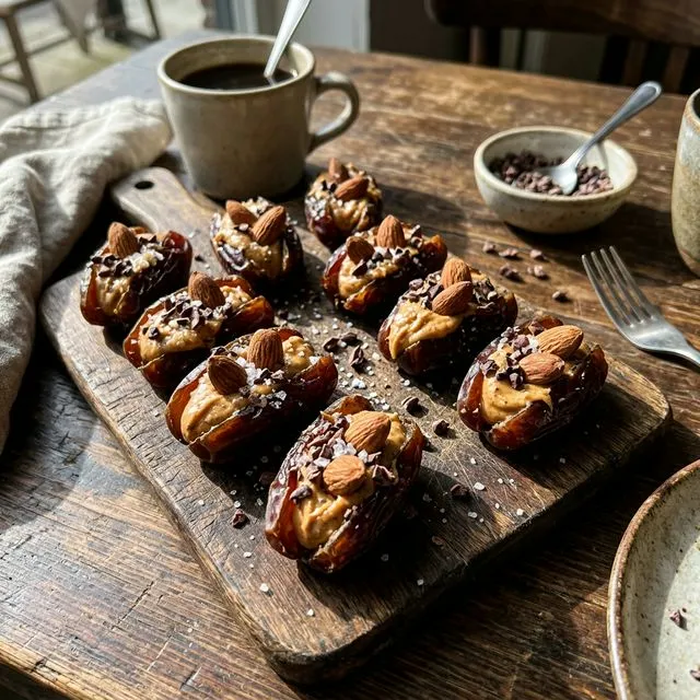 Quick roasted almond and date bites