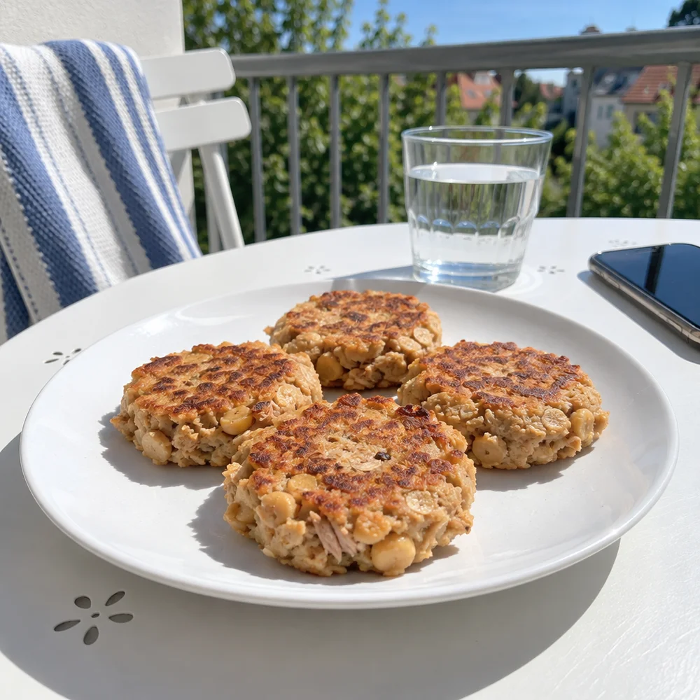Quick chickpea and tuna patties