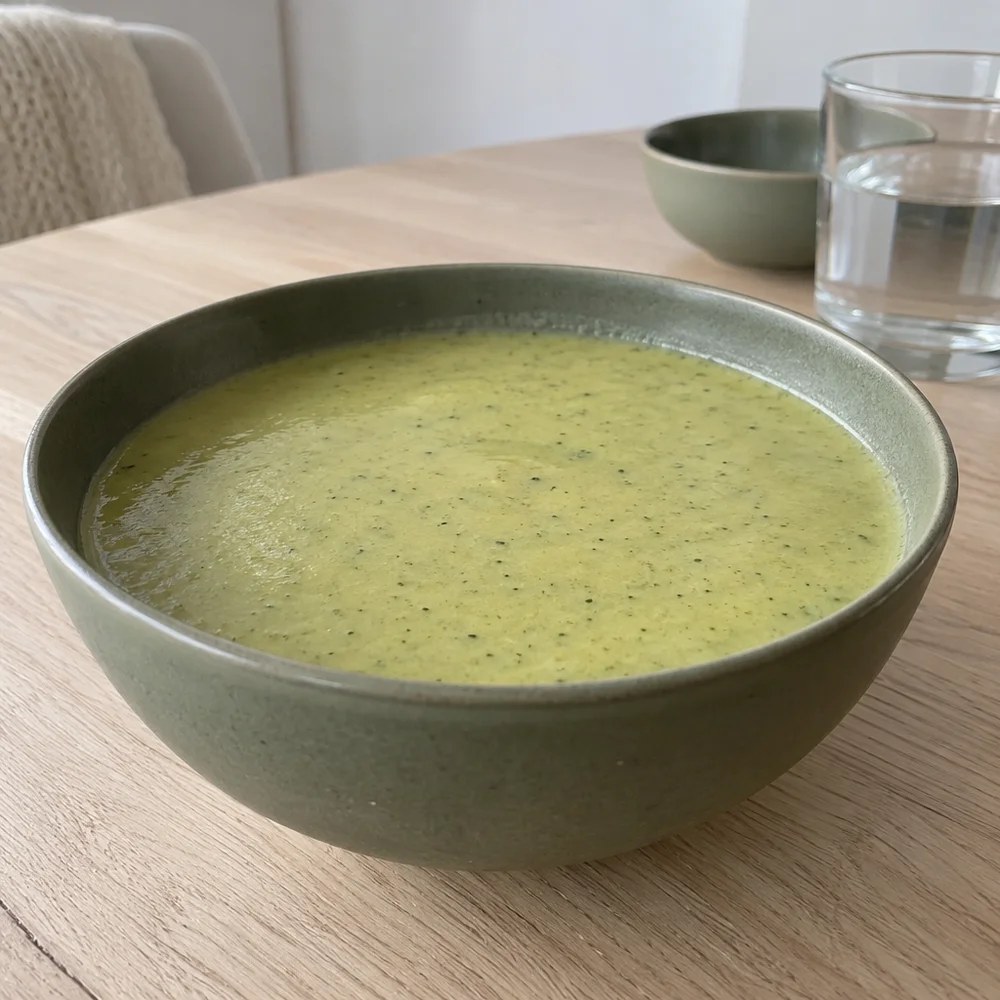 Quick courgette and basil soup