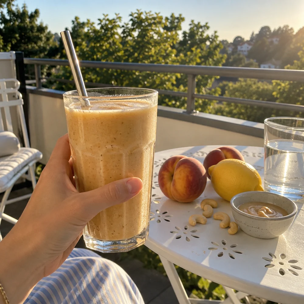 Quick peach and lemon smoothie