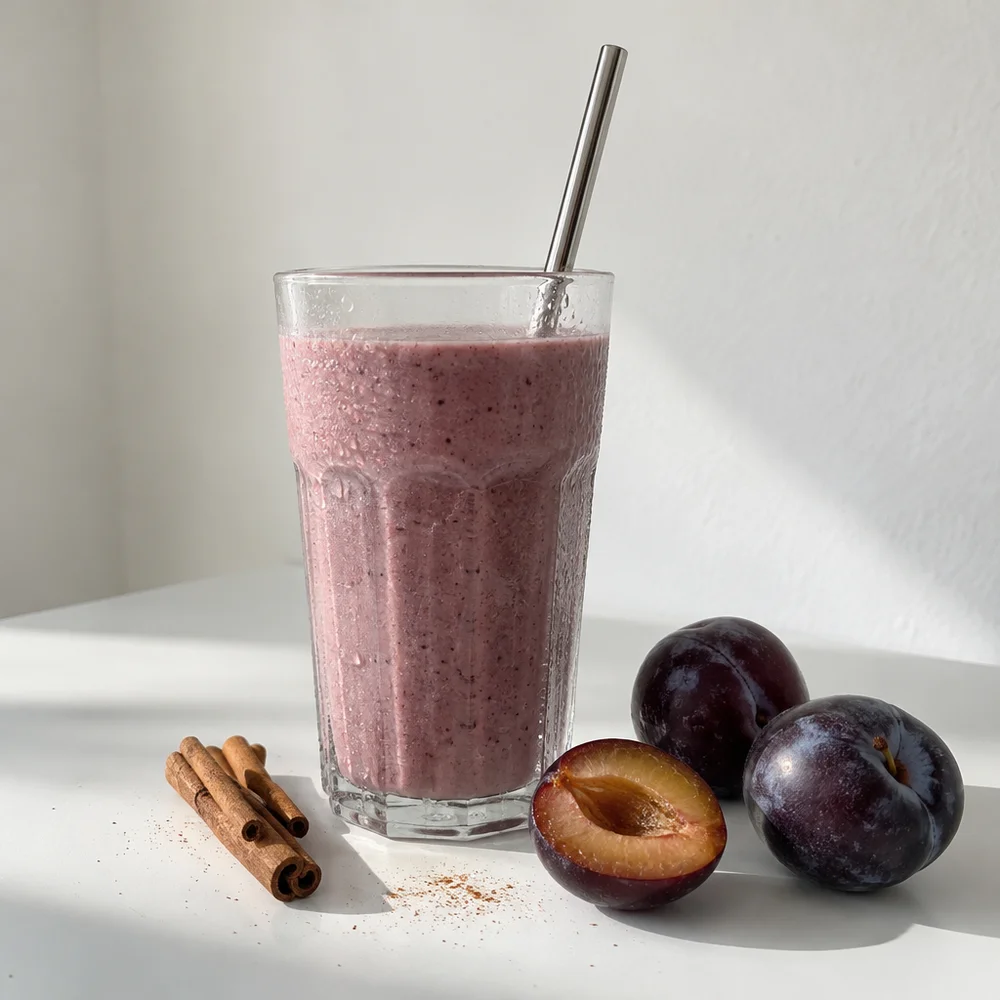 Quick plum and cinnamon smoothie