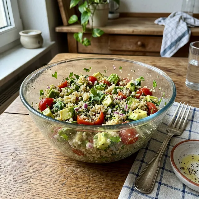 Vegan quinoa and avocado salad