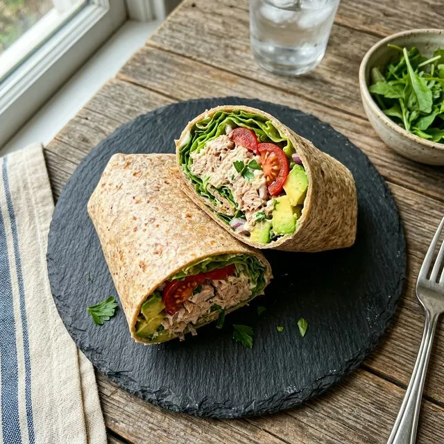 Quick wholemeal tuna wrap
