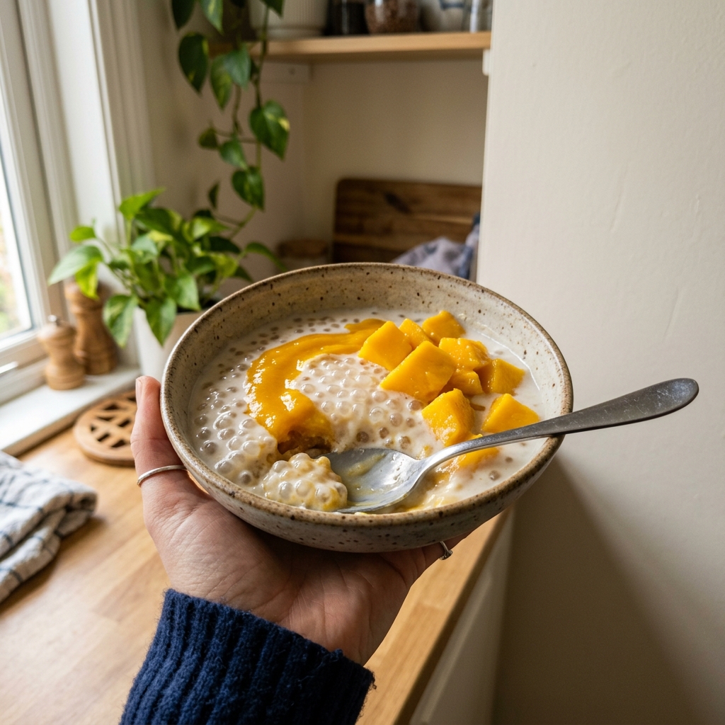 Schnelles Mango-Sago-Dessert