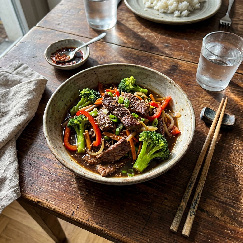 Quick beef and broccoli stir-fry