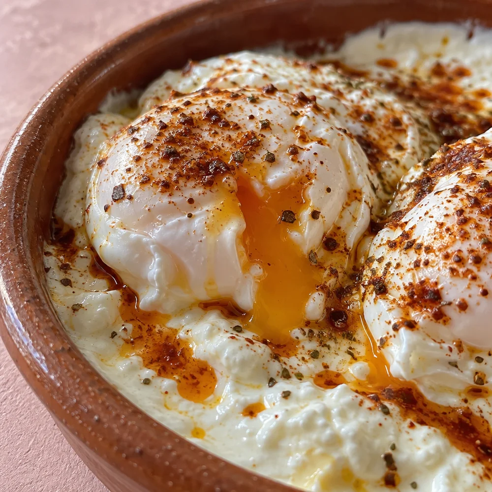 Quick Turkish cilbir – poached eggs on garlic yoghurt