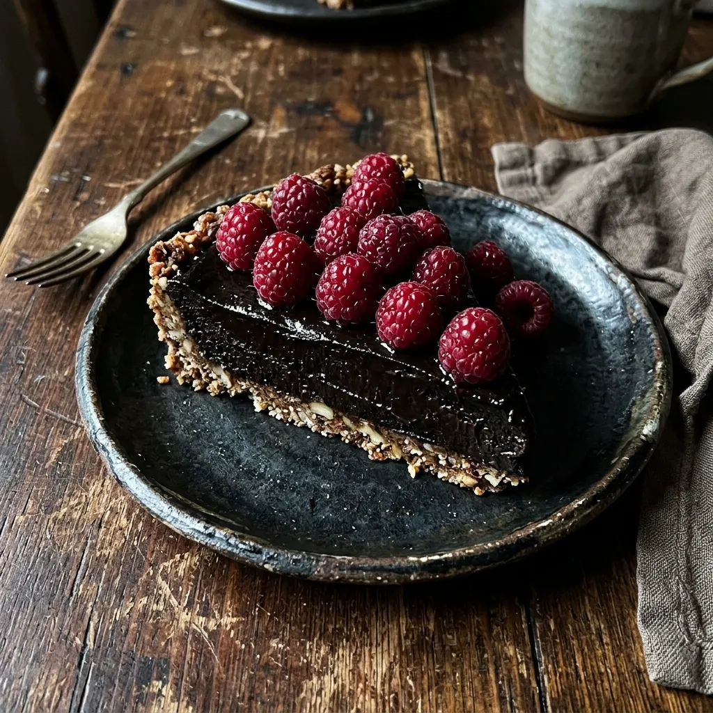 Vegan chocolate avocado tart