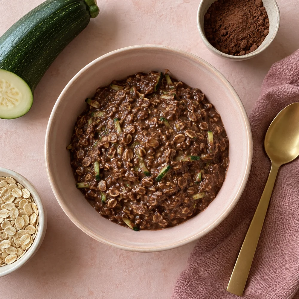 Chocolate courgette porridge (zoats)