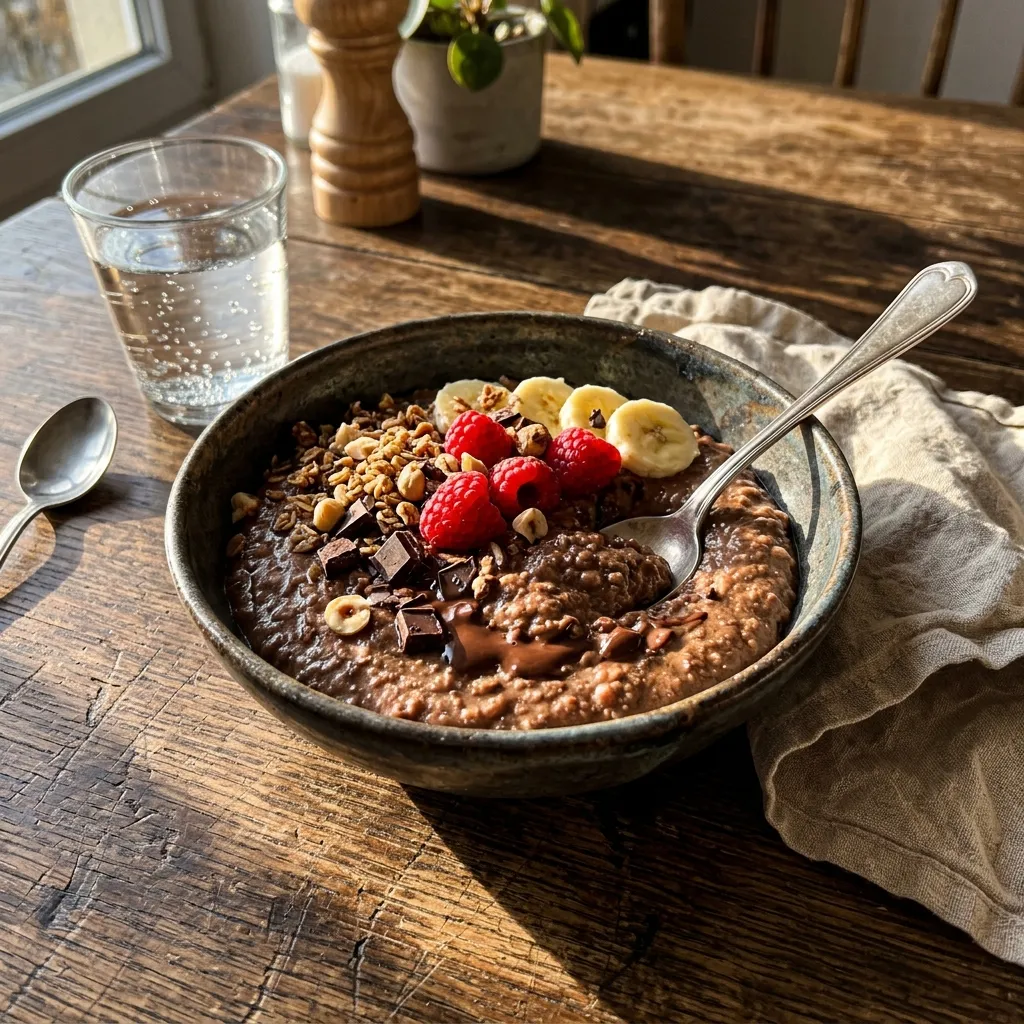 Chocolatey protein semolina pudding