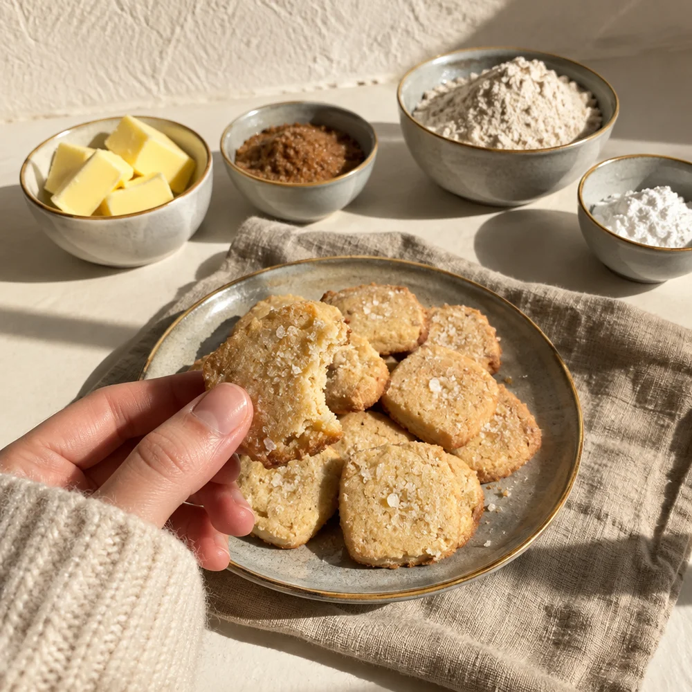 Scottish-style shortbread with spelt and sea salt
