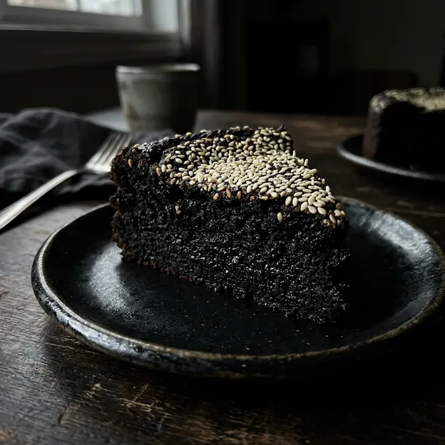 Vegan black sesame and almond cake (flourless)