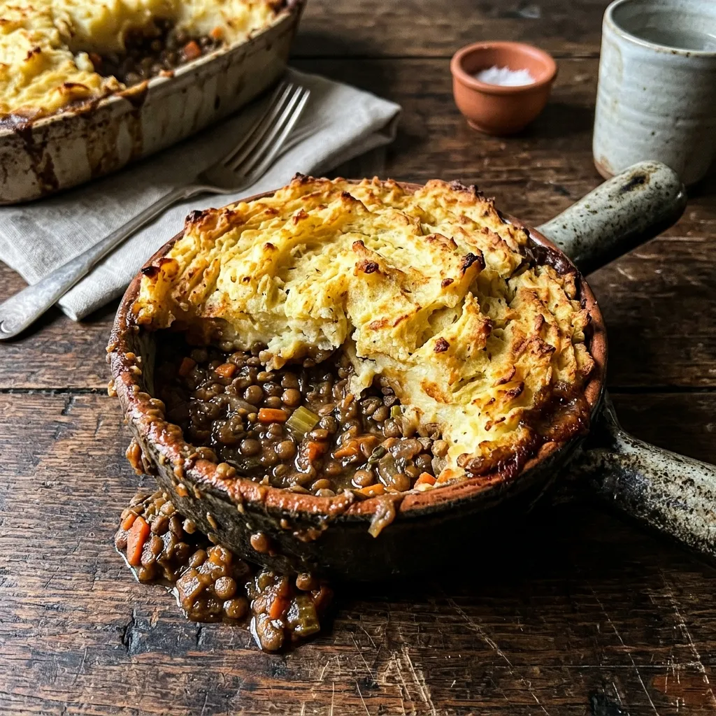 Vegetarischer Shepherd’s Pie mit Linsenfüllung