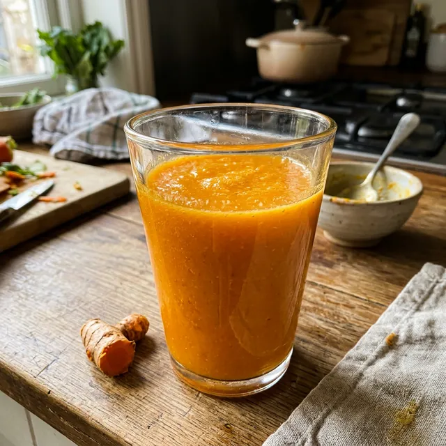 Gluten-free mango and carrot juice with orange